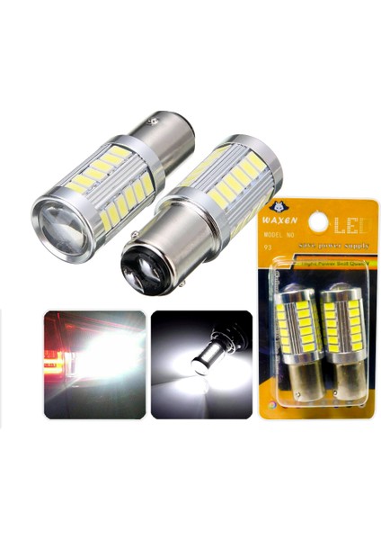 Stop Sinyal Geri Vites Ampul Mercekli 33 Led P21W 6500K Beyaz