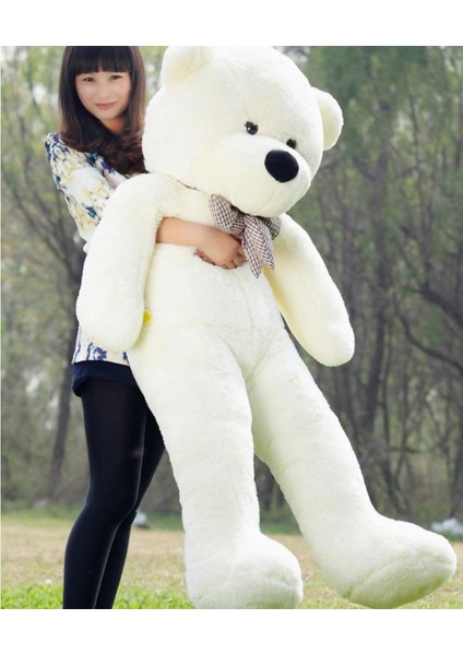 % 100 Yerli - Papyonlu Sevimli Büyük Peluş Ayıcık, 130 cm