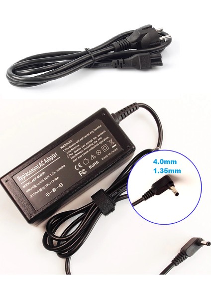 Asus 19V 3.42A - 4.0*1.35MM Notebook Adaptör Laptop Şarj Aleti 4.0mm x 1.35MM