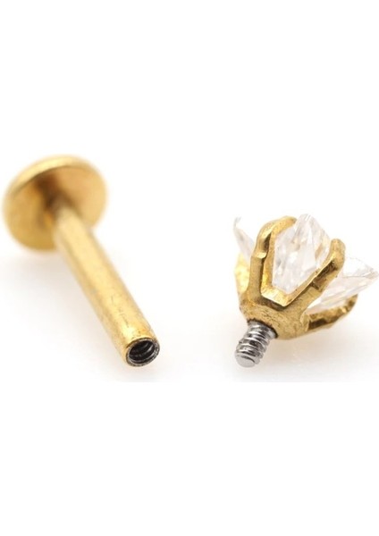 Cerrahi Çelik Yıldız Labrent Piercing 8 mm - Gümüş Rengi indirimleri
