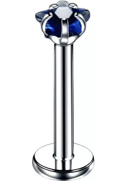 Cerrahi Çelik Zirkon Taşlı Yıldız Piercing