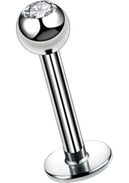 Cerrahi Çelik Labrent Piercing 8 mm - Gümüş Rengi