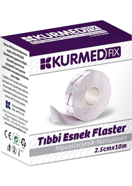 Fix 2.5cmX10m Hipoalerjenik Tıbbi Esnek Flaster