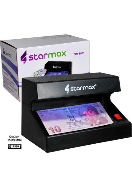 SM-8001 Para Kontrol Cihazı Pilli 4 W Mor Işık