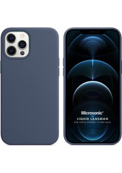 Apple iPhone 12 Pro Max Kılıf Liquid Lansman Silikon Gri