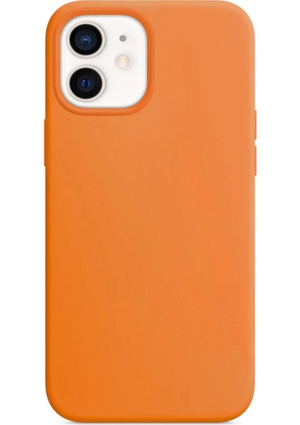 Apple iPhone 12 Mini Kılıf Liquid Lansman Silikon Turuncu fiyatları