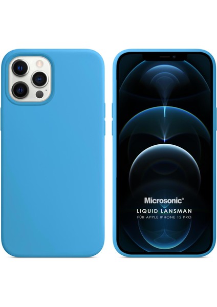 Apple iPhone 12 Pro Kılıf Liquid Lansman Silikon Mavi