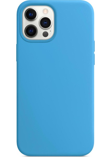 Apple iPhone 12 Pro Kılıf Liquid Lansman Silikon Mavi