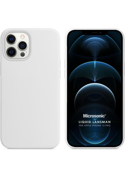 Apple iPhone 12 Pro Kılıf Liquid Lansman Silikon Beyaz