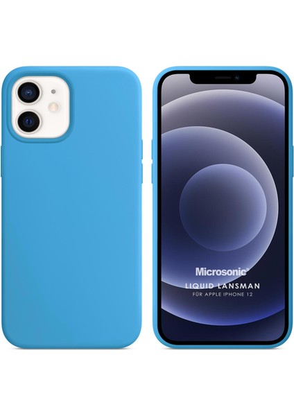 Apple iPhone 12 Kılıf Liquid Lansman Silikon Mavi