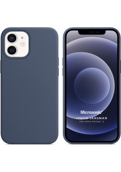 Apple iPhone 12 Kılıf Liquid Lansman Silikon Gri
