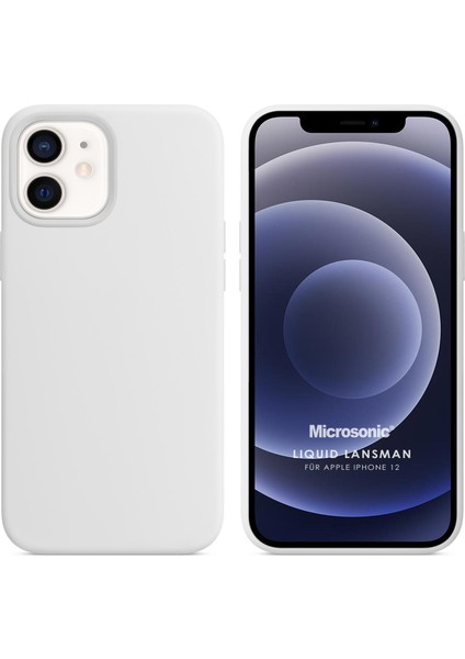 Apple iPhone 12 Kılıf Liquid Lansman Silikon Beyaz