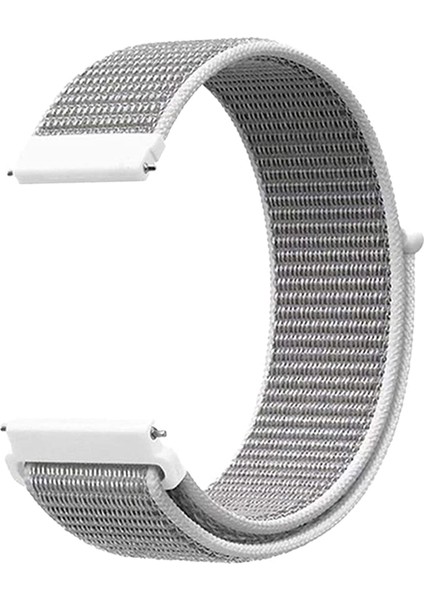 Samsung Galaxy Watch 4 44MM Hasırlı Kordon Woven Sport Loop Beyaz
