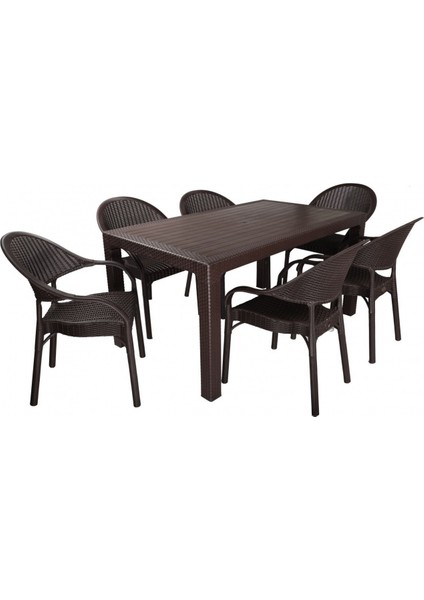 Elit Rattan 90 x 150 cm Eylül Koltuk Masa Takımı