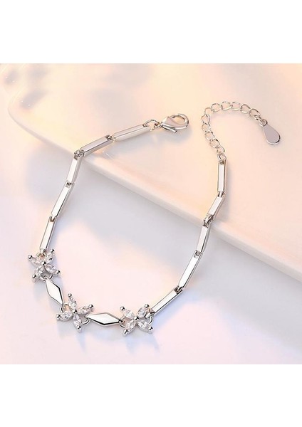925 Ayar Gümüş Çiçek Desenli Kadın Bileklik fiyatları