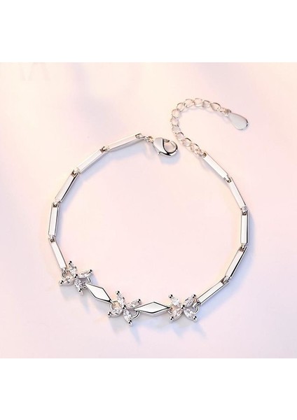 925 Ayar Gümüş Çiçek Desenli Kadın Bileklik modelleri