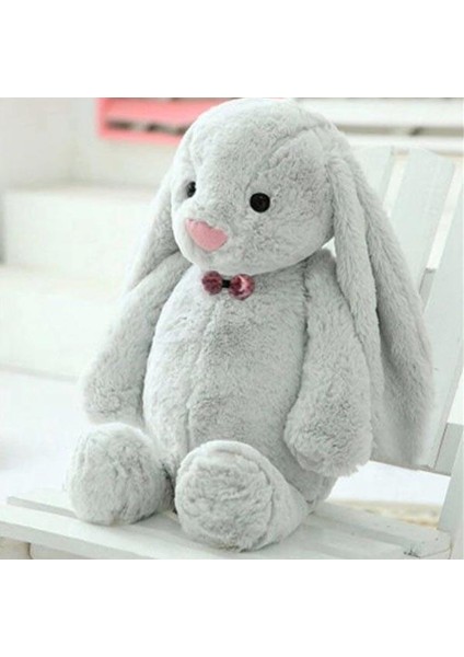 Papyonlu Uzun Kulak Bunny Peluş Tavşan Yumuşak Uyku Arkadaşım 65 cm