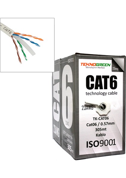 Tk-Cat6 CAT06/0.57MM 305MT Kablo