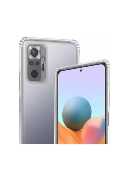 Maycase Aksesuar Xiaomi Redmi Note 10 Pro - 10 Pro Max Kamera Korumalı Tıpalı Şeffaf Kılıf