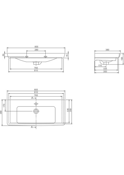 Seramik Cerastyle Porto 85X38CM Etajerli Lavabo fırsatları