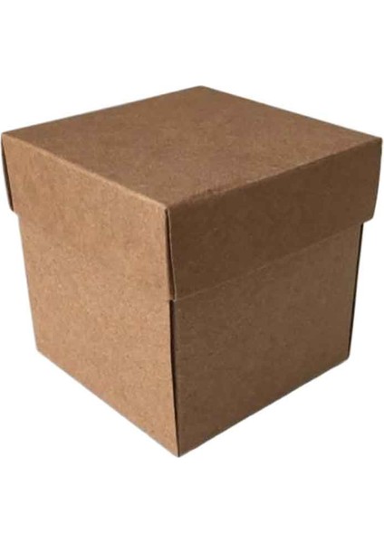 Komple Karton Kutu Düz Renk 6 x 6 x 6 cm - 25 Adet Kraft