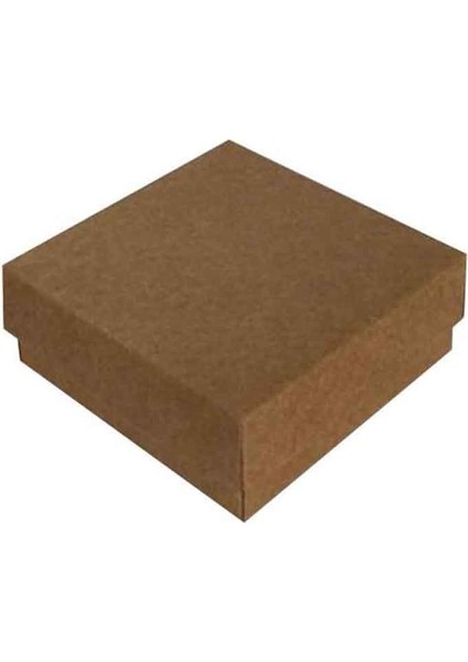 Komple Karton Kutu Düz Renk 7 x 7 x 2.2 cm - 25 Adet Kraft