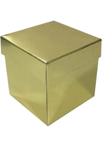 Komple Karton Kutu Düz Renk 7 x 7 x 7 cm - 25 Adet Gold