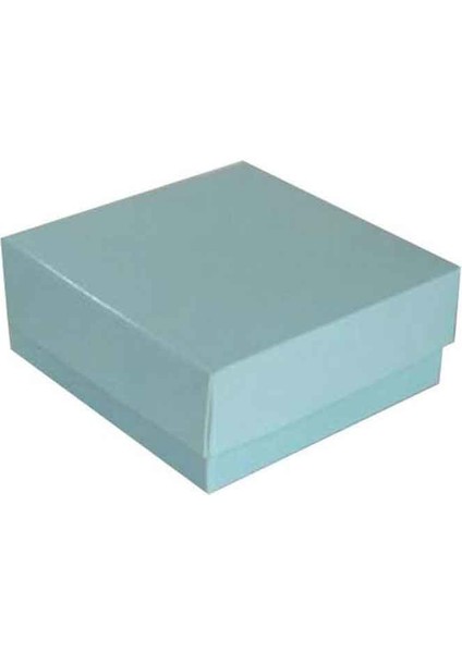 Komple Karton Kutu Düz Renk 8 x 8 x 3 cm - 25 Adet Mavi
