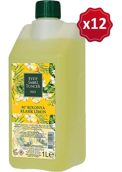 Klasik Limon Kolonyası Yedek Şişe 1 lt x 12
