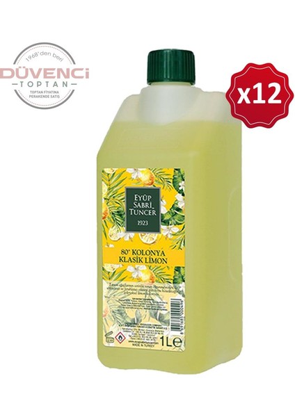 Klasik Limon Kolonyası Yedek Şişe 1 lt x 12 fiyatları
