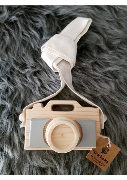 Ahşap Fotoğraf Makinesi - Gri