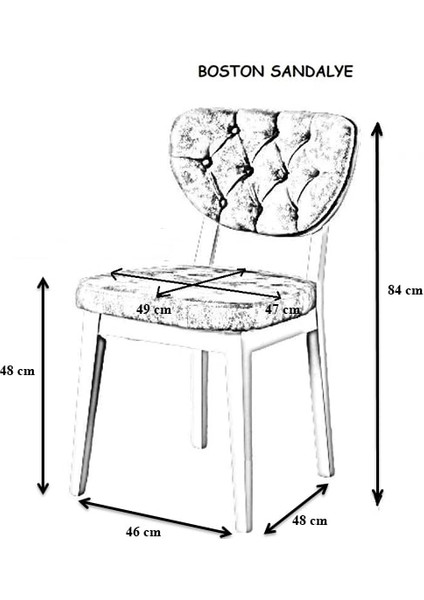 Boston Yemek Sandalyesi - Mutfak Sandalyesi - Sandalye