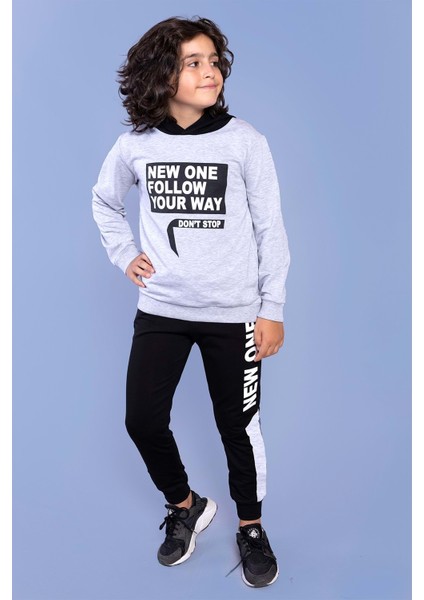 Toontoy Erkek Çocuk Kapüşonlu Baskılı Eşofman Takımı
