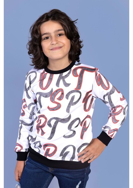 Toontoy Erkek Çocuk Komple Baskılı Sweatshirt