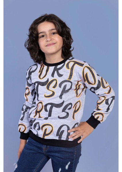 Toontoy Erkek Çocuk Komple Baskılı Sweatshirt