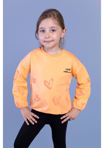 Toontoy Kız Çocuk Nakışlı Büzgü Detaylı Sweatshirt