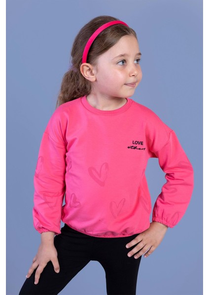 Toontoy Kız Çocuk Nakışlı Büzgü Detaylı Sweatshirt