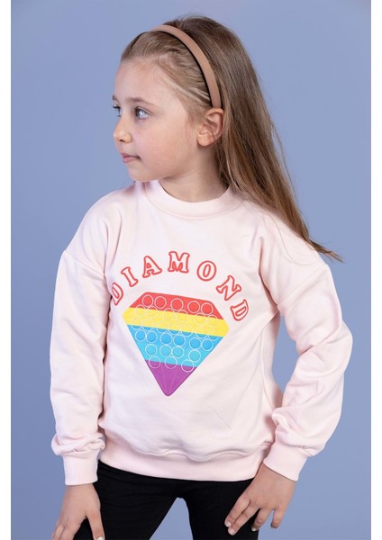 Toontoy Kids Toontoy Kız Çocuk Popıt Baskılı Içi Pamuklu Sweatshirt