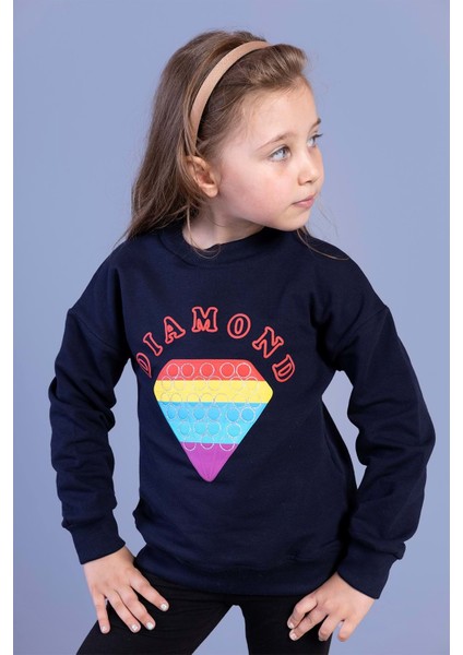 Toontoy Kız Çocuk Popıt Baskılı Içi Pamuklu Sweatshirt
