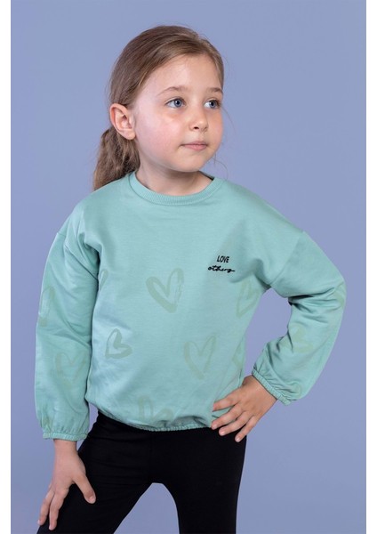 Toontoy Kız Çocuk Nakışlı Büzgü Detaylı Sweatshirt