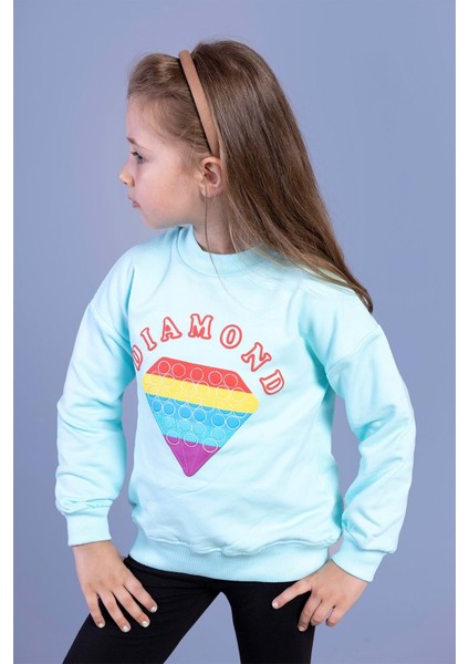 Toontoy Kız Çocuk Popıt Baskılı Içi Pamuklu Sweatshirt