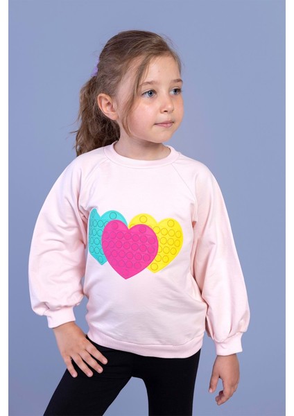 Toontoy Kız Çocuk Popıt Desenli Sweatshirt
