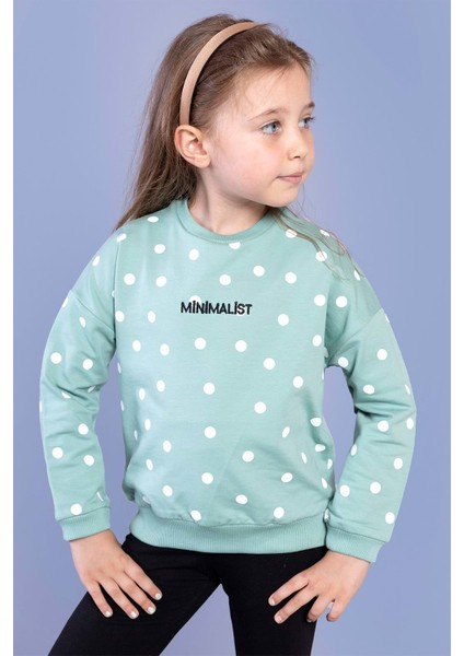Toontoy Kız Çocuk Puantiye Desenli Sweatshirt