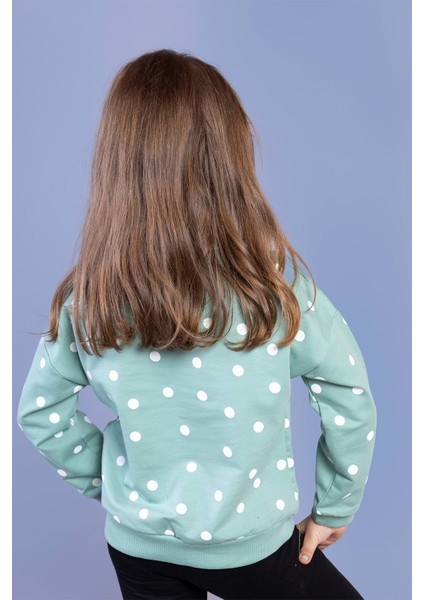 Toontoy Kız Çocuk Puantiye Desenli Sweatshirt