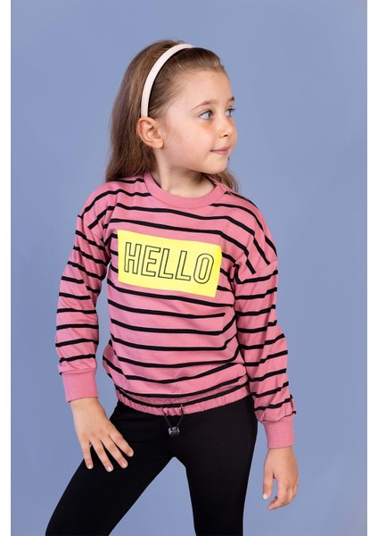 Toontoy Kids Toontoy Kız Çocuk Çizgi Desenli Baskılı Sweatshirt