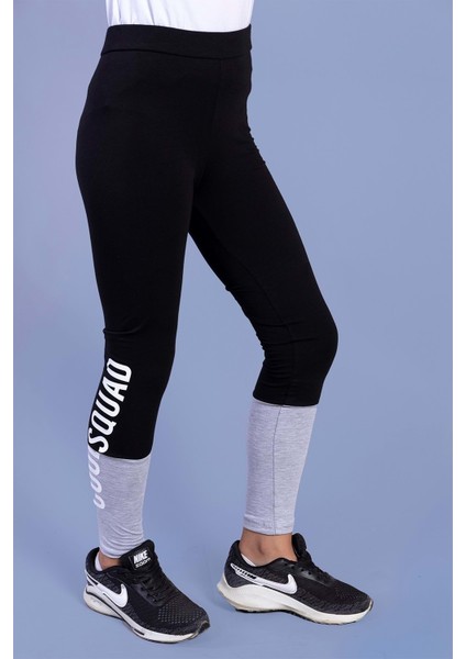 Toontoy Kız Çocuk Garni Detaylı Baskılı Tayt