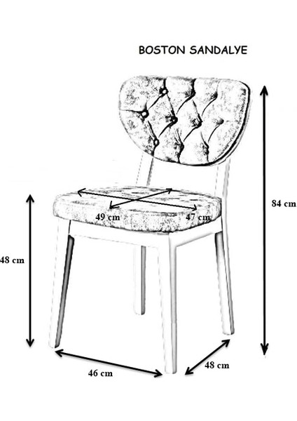 Boston Yemek Sandalyesi - Mutfak Sandalyesi - Sandalye fırsatları
