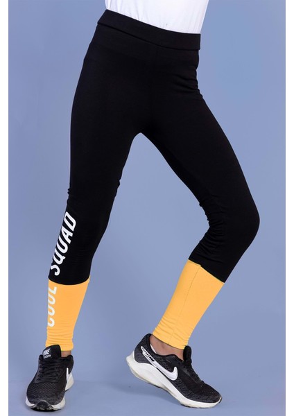 Toontoy Kız Çocuk Garni Detaylı Baskılı Tayt