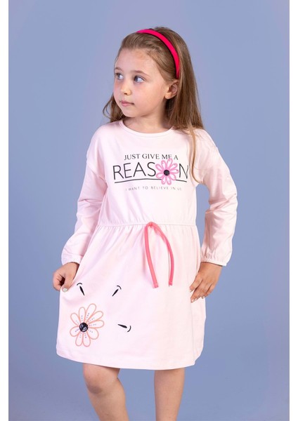 Toontoy Kız Çocuk Baskılı Elbise