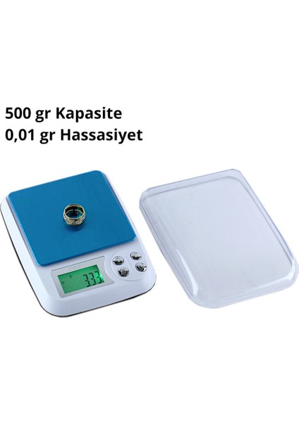 Dijital Hassas Kuyumcu Cep Terazisi Tartı 500 gr Digital Scale 0,